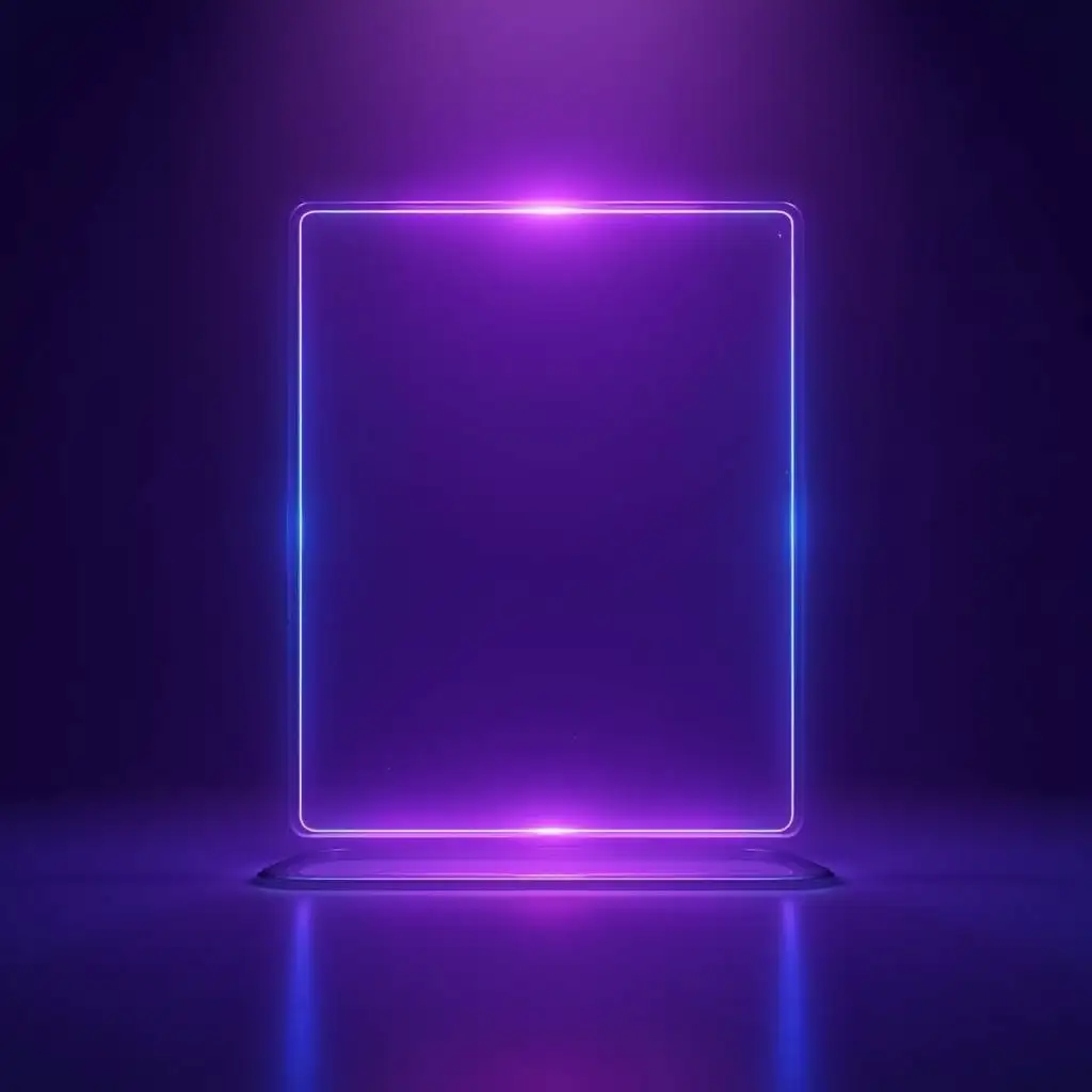 Futuristic-Game-Interface-with-Glossy-Glass-Panel-in-Dark-Purple-Setting