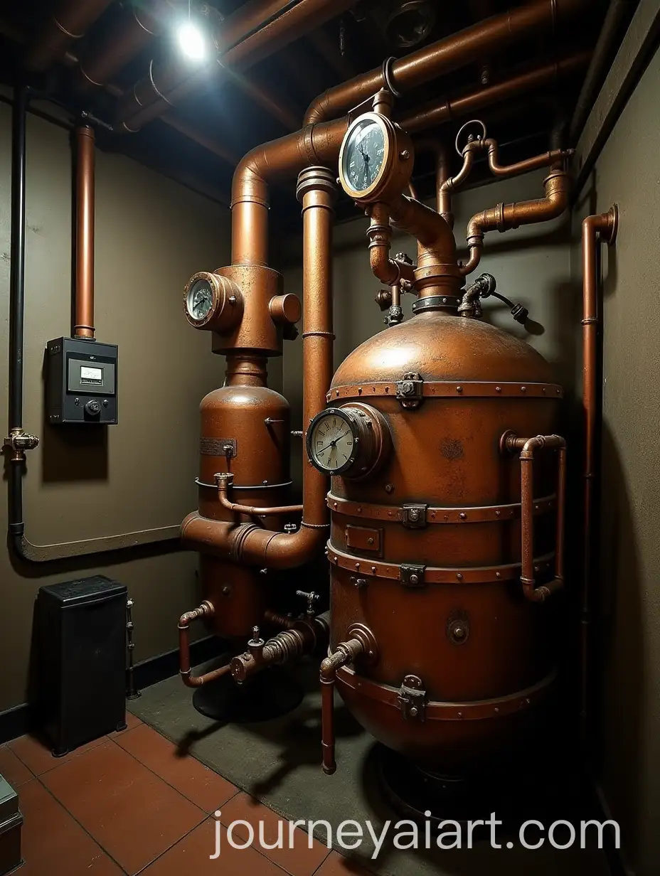 Steampunk-Boiler-Room-with-Techno-Pipes-Tubes-and-Valves