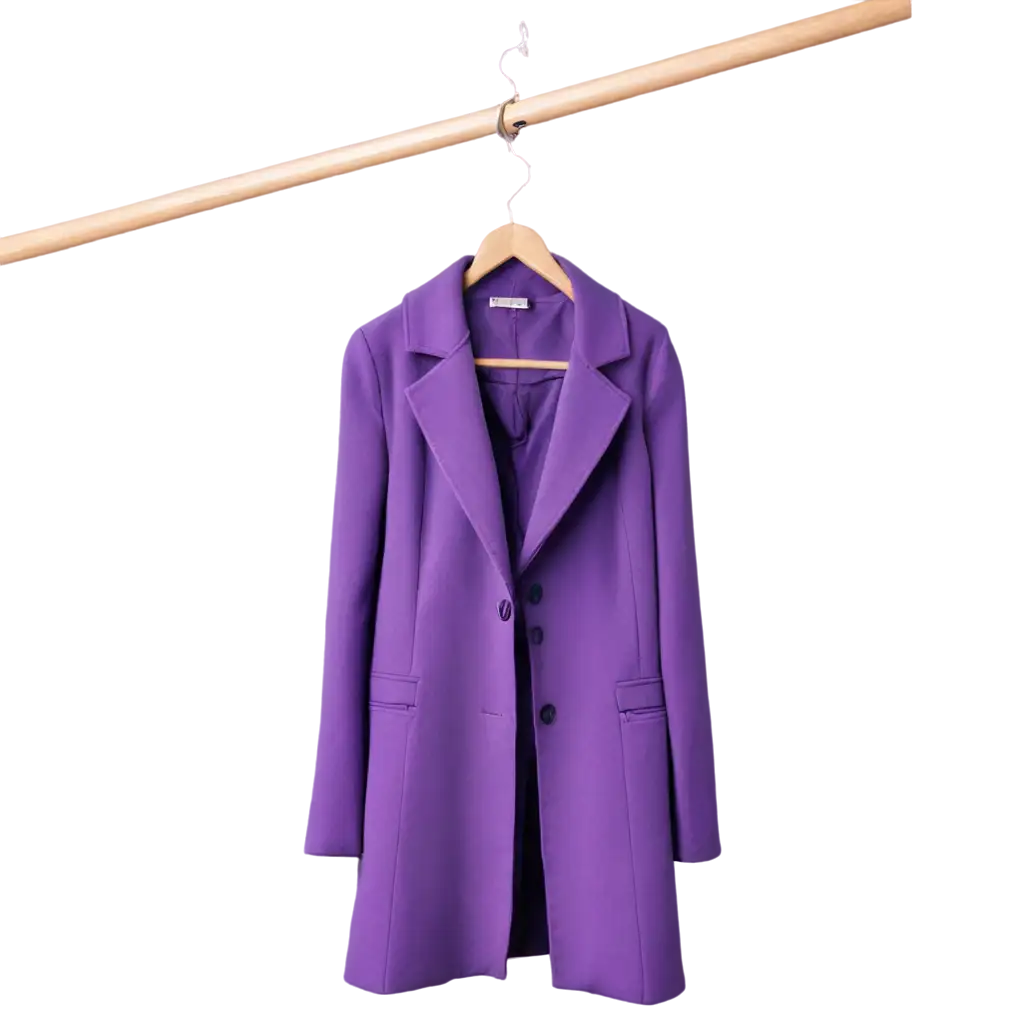 Elegant-Purple-Coat-Hanging-on-a-Hanger-HighQuality-PNG-for-Versatile-Use