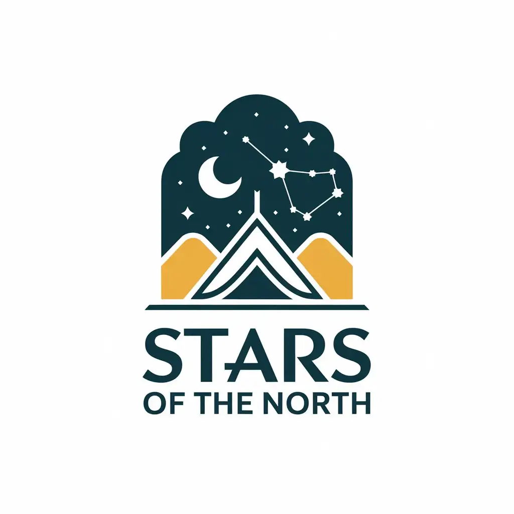 LOGO Design for Stars of the North Bedouin Tent Moon and Stars with Desert Theme for Education Industry