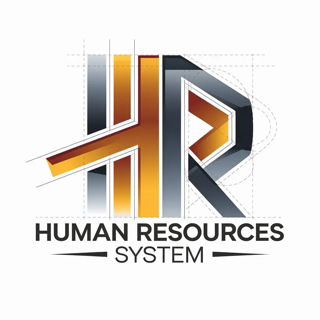 a vector logo design,with the text "human resources system", main symbol:HR,complex,be used in Construction industry,clear background