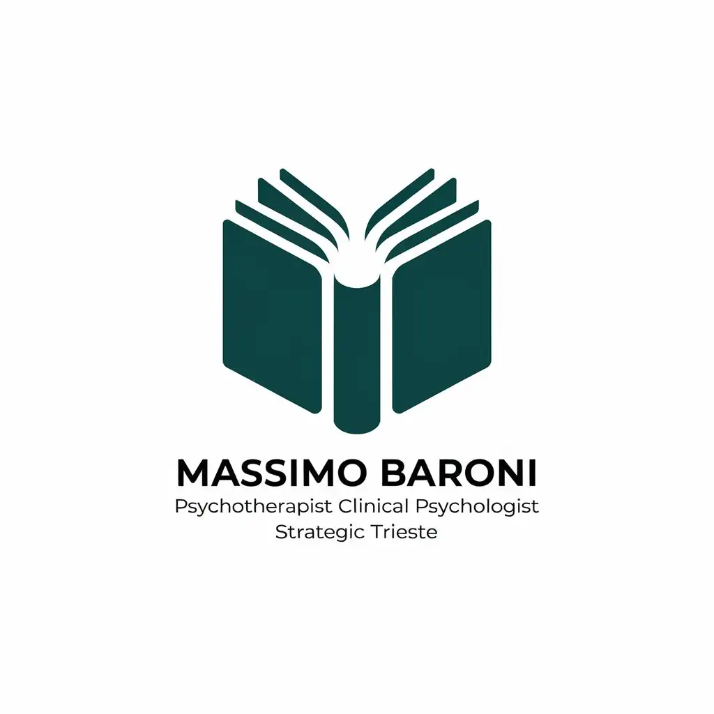 LOGO Design for Massimo Baroni Psychotherapist Clinical Psychologist Strategic Trieste Book Symbol with Modern Automotive Industry Theme