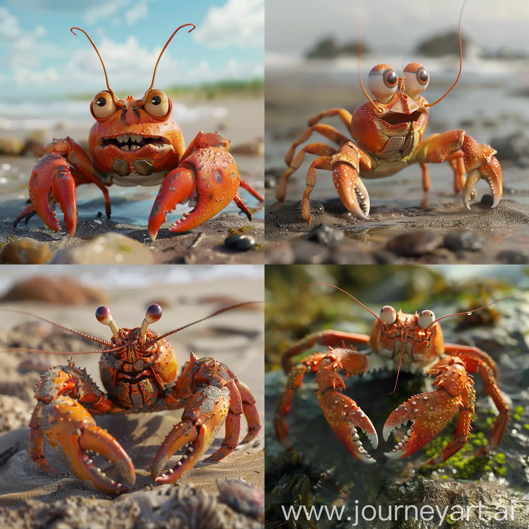 Smiling-Lobster-on-Seashore-3D-Animation