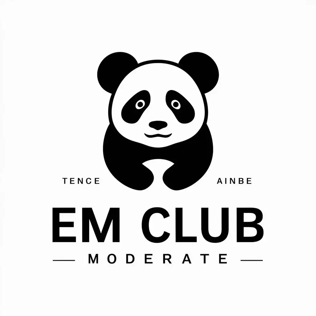 a vector logo design,with the text "EM club", main symbol:panda,Moderate,be used in Internet industry,clear background