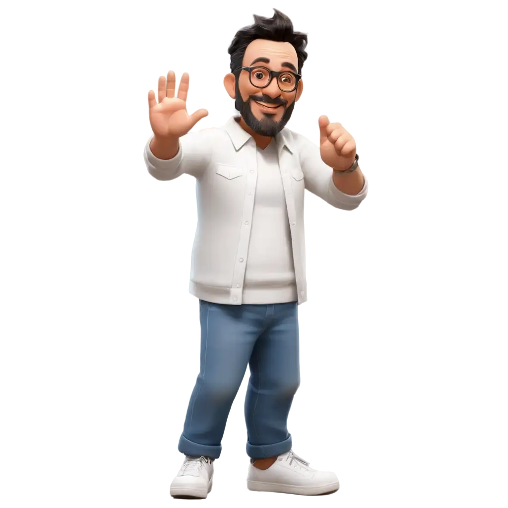 47YearOld-Indonesian-Man-in-Disney-Pixar-Style-PNG-Image-Cool-Sign-with-Undercut-Hair-and-Glasses