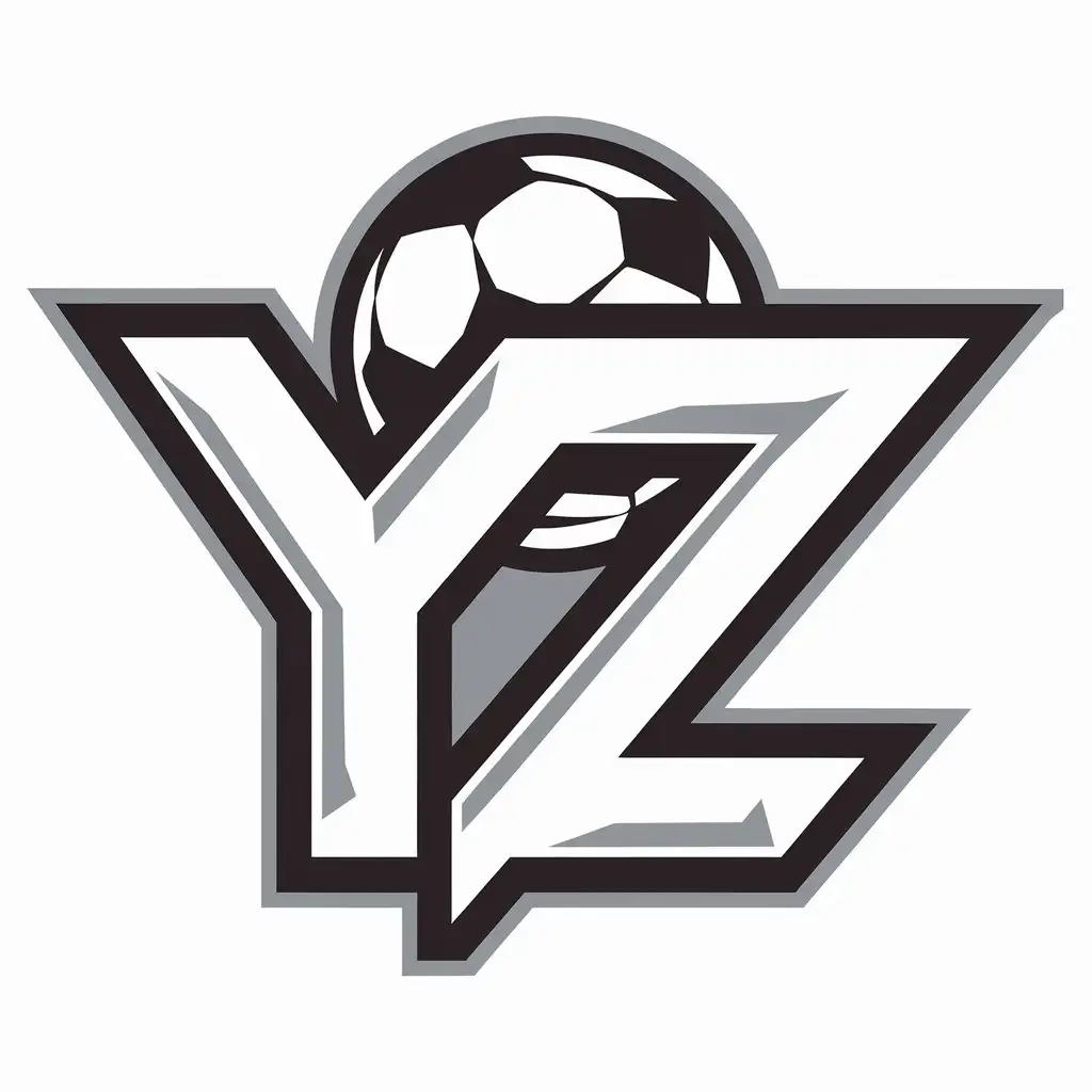 LOGO Design for YZ Vector Soccer Ball Symbol with Clear Background