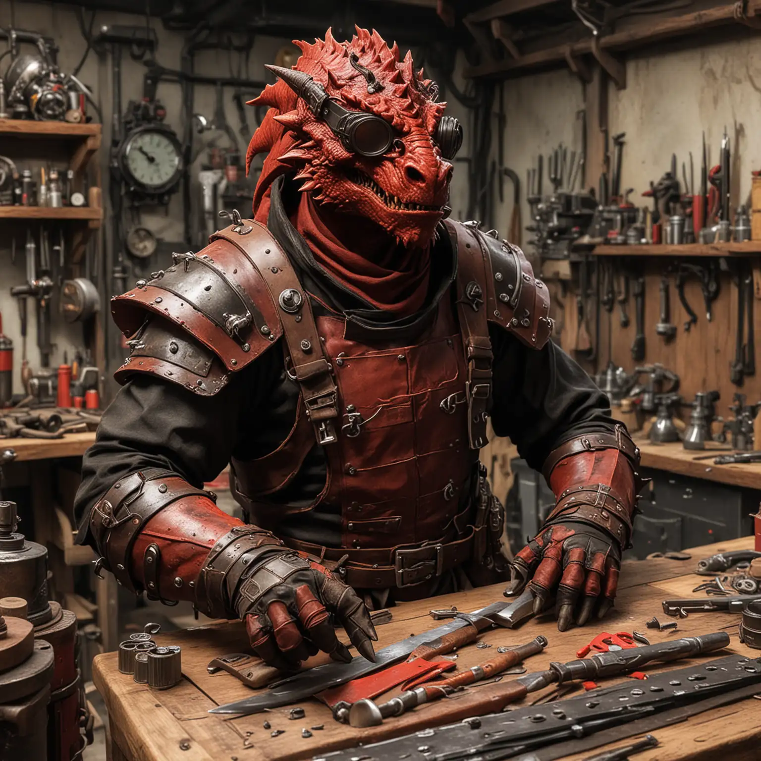 Dragonborn Artificer Crafting Machine at Workbench