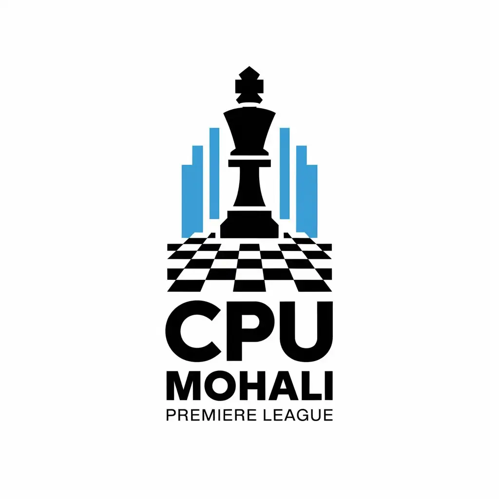 LOGO Design for CPU Mohali Premiere League Vector Design with Board Games Theme and Clear Background