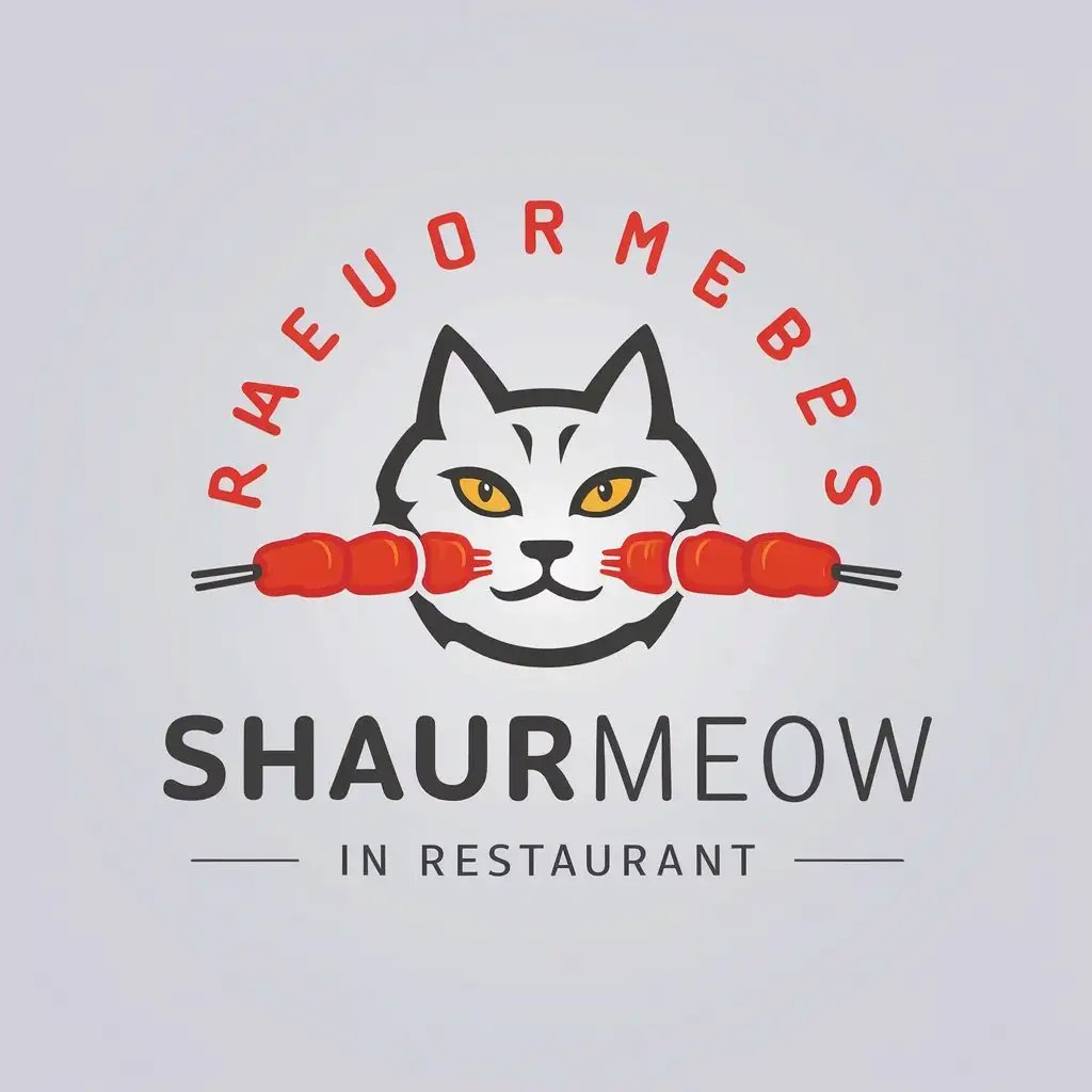 LOGO Design For ShaurMeow Cat and Kebabs Vector Logo Design