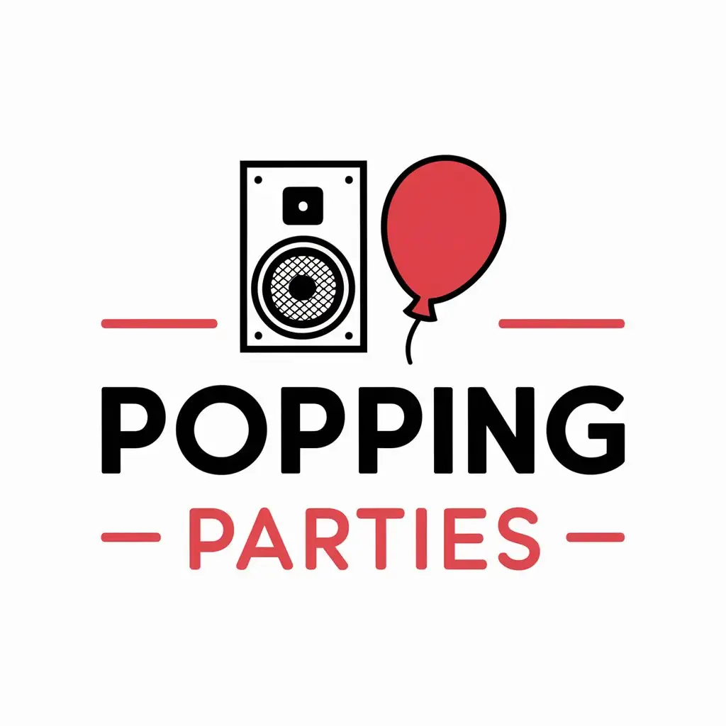 LOGO Design for Popping Parties Speaker and Balloon Theme in Entertainment Industry