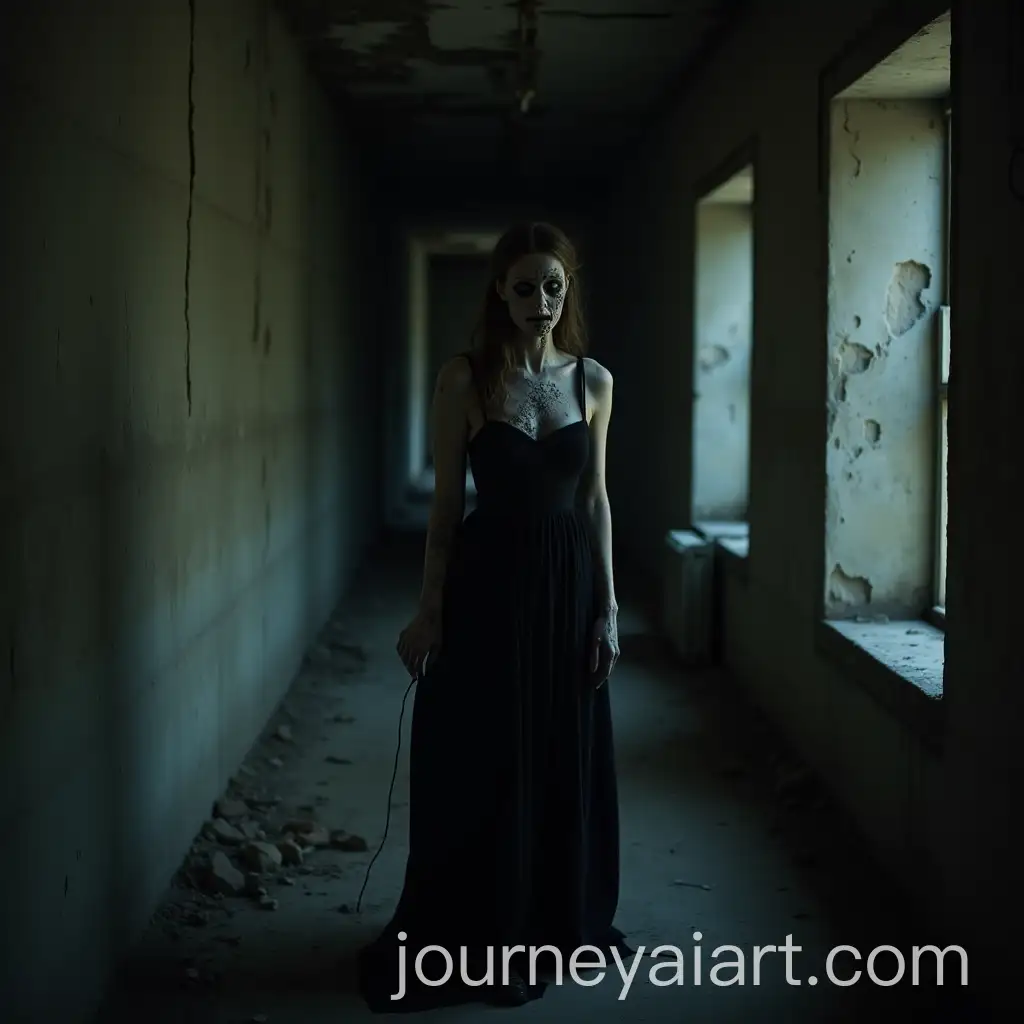 Terrifying-Girl-with-Peeling-Skin-in-Dark-Abandoned-Corridor