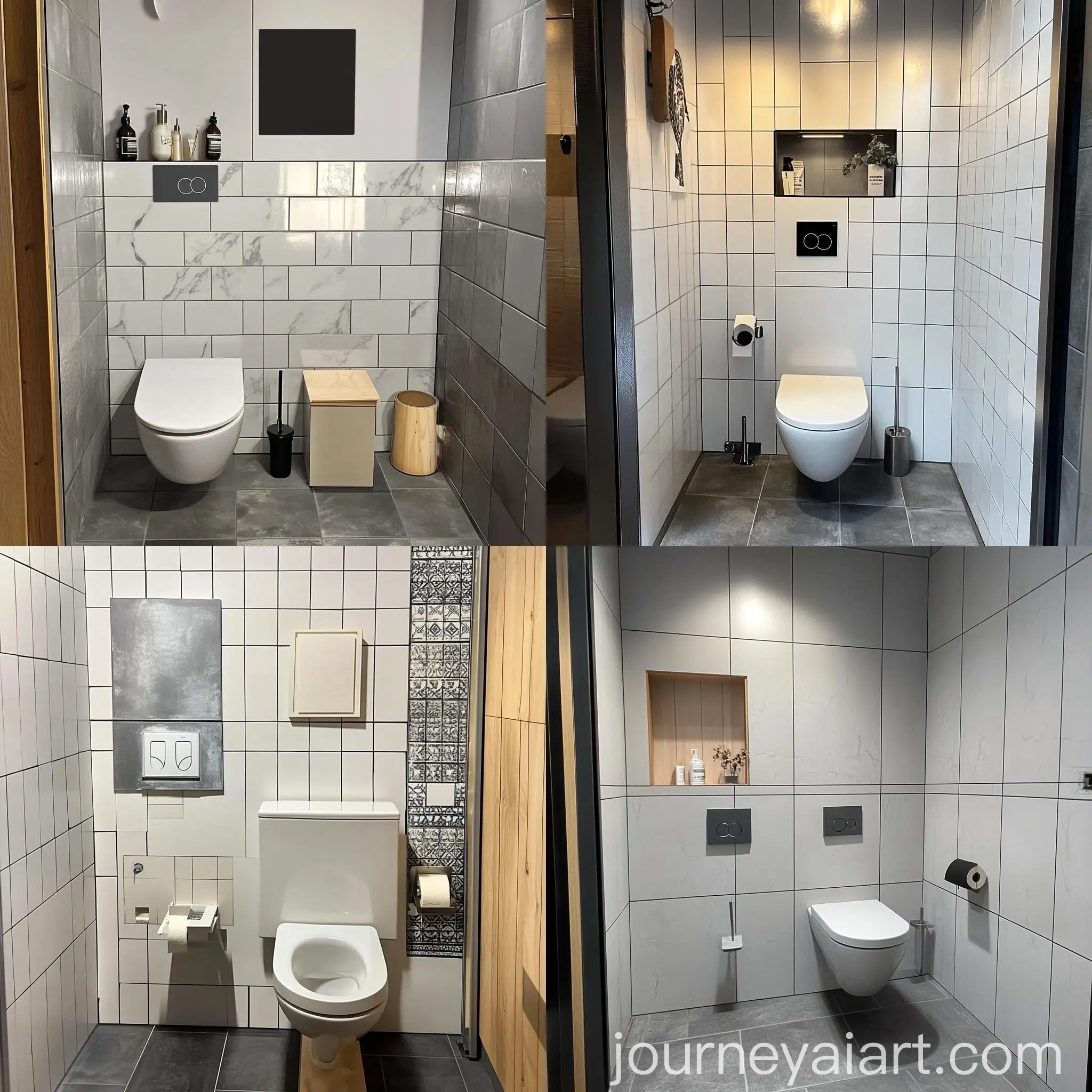 Classic-Toilet-with-Grey-Floor-and-White-Tiled-Walls