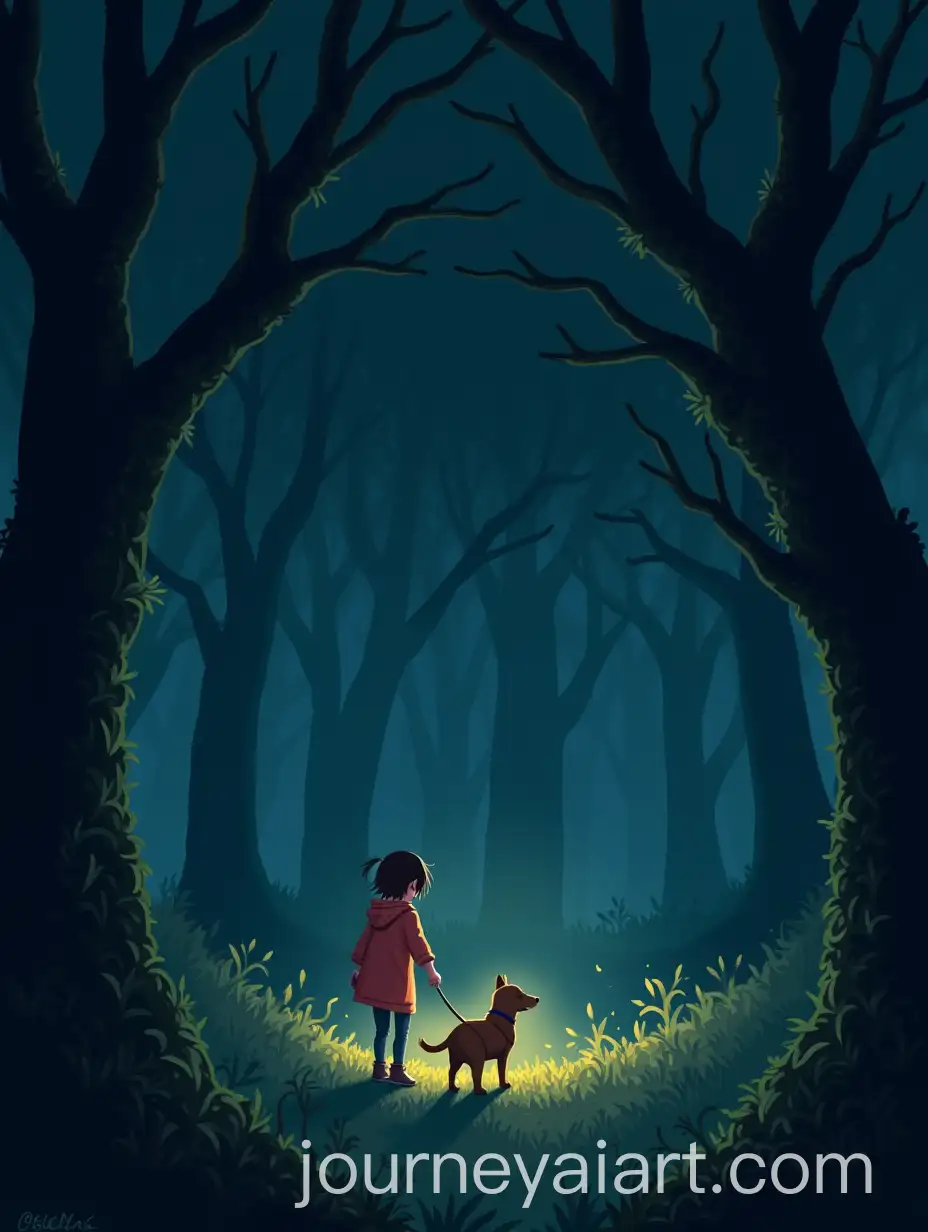 Girl-Searching-for-Her-Dog-in-the-Darkness-Comic-Book-Cover