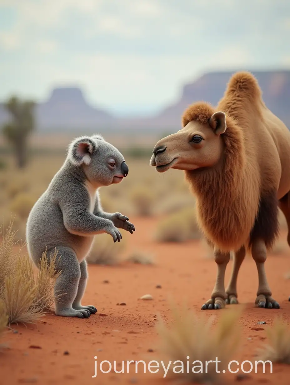 Koala-and-Camel-Encounter-in-the-Australian-Outback