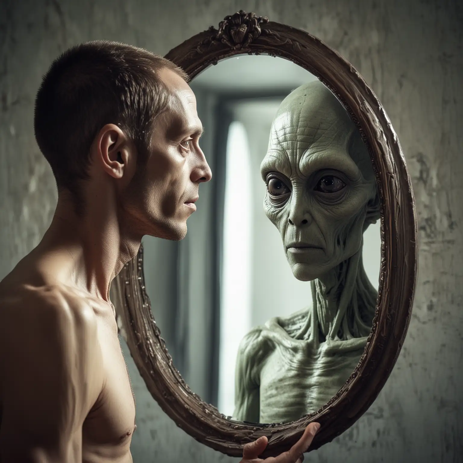 Extraterrestrial Reflecting on Human SelfImage