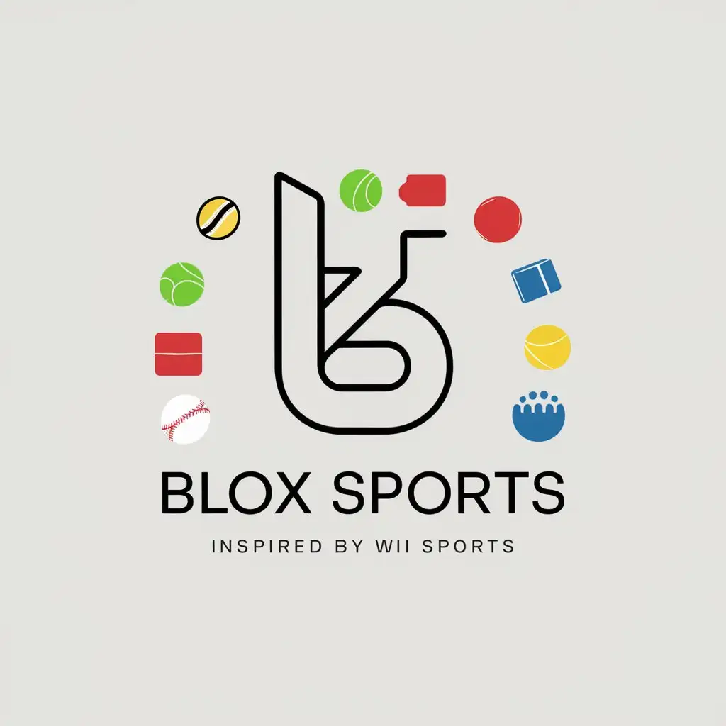 Логотип для студии под названием Blox Sports, студия вдохновлена игрой Wii sports, логотип создается для официальных каналов студии, сама студия разрабатывает игры на площадке роблокс, стиль - минималистичный, приятный глазу, игра предназначена для всех возрастов, логотип должен отображать разнообразие видов спорта