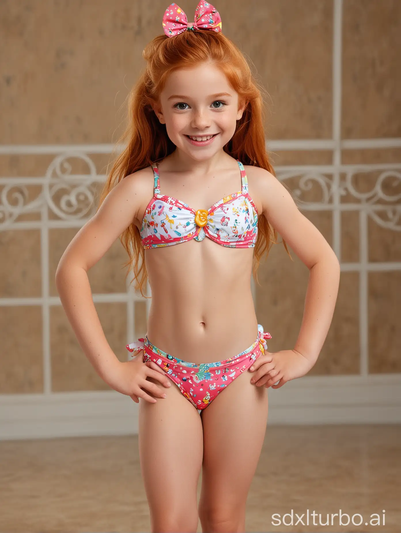 Confident-9YearOld-Girl-in-Disney-Bikini-Smiles-at-Disney-Store