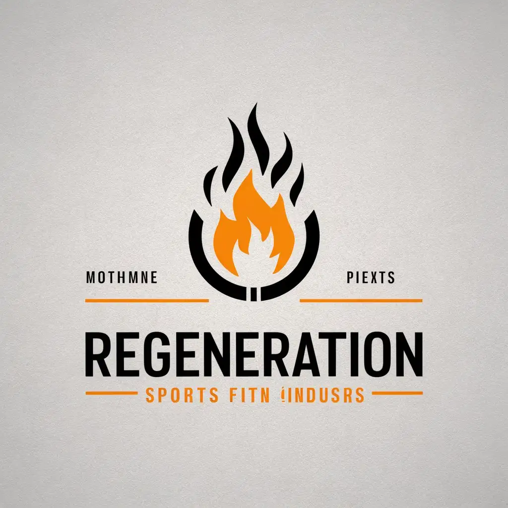 a vector logo design,with the text "regeneration", main symbol:fire,Moderate,be used in Sports Fitness industry,clear background