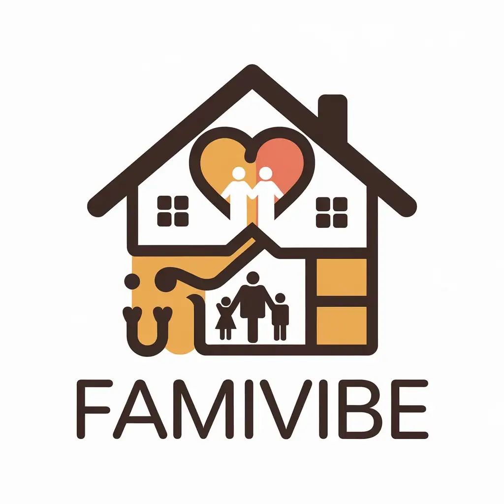 LOGO-Design-For-Famivibe-Warmth-and-Unity-with-House-and-Heart-Symbol