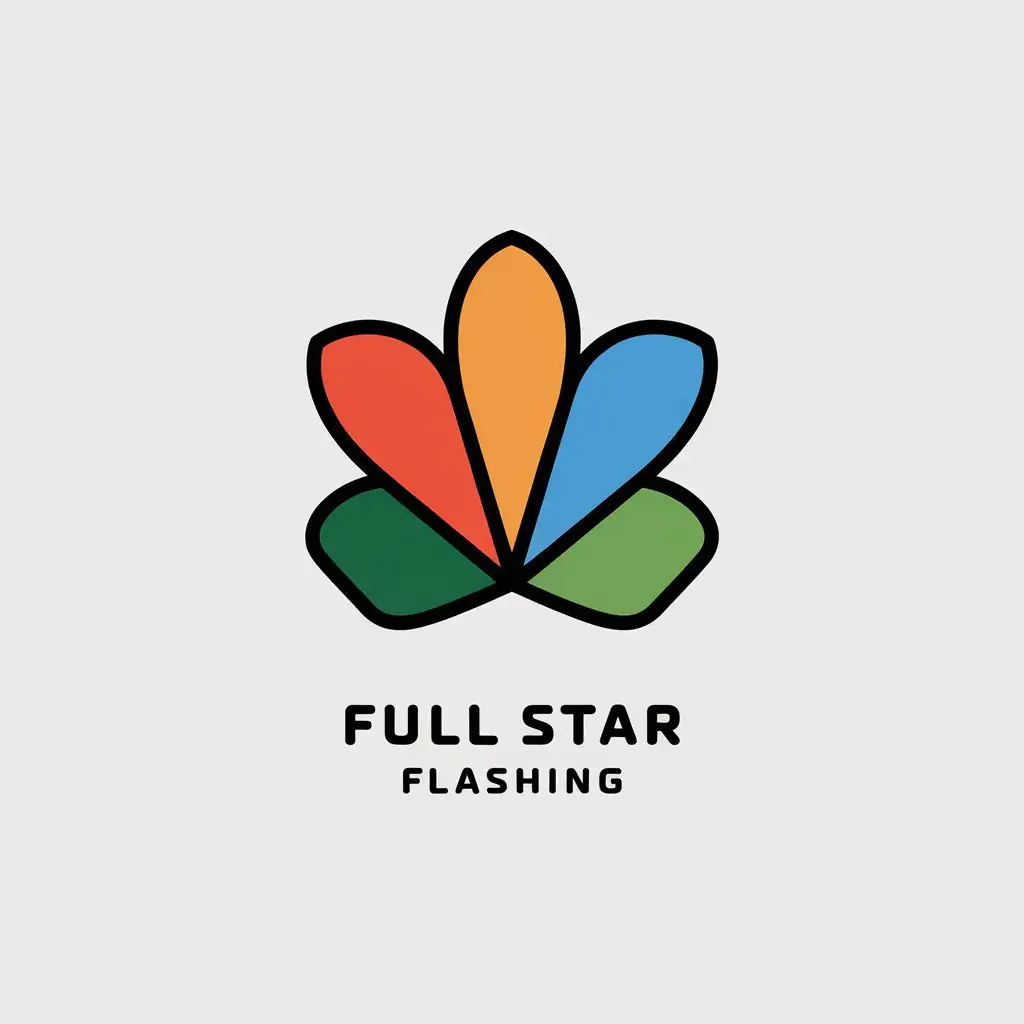 LOGO-Design-for-Full-Star-Flashing-Abstract-Petal-with-Color-Blocks-and-Minimalistic-Style