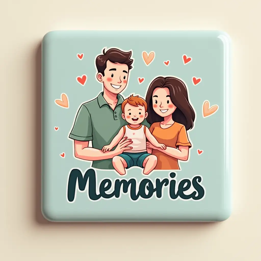 Logo for fridge magnets. Memories. Family.