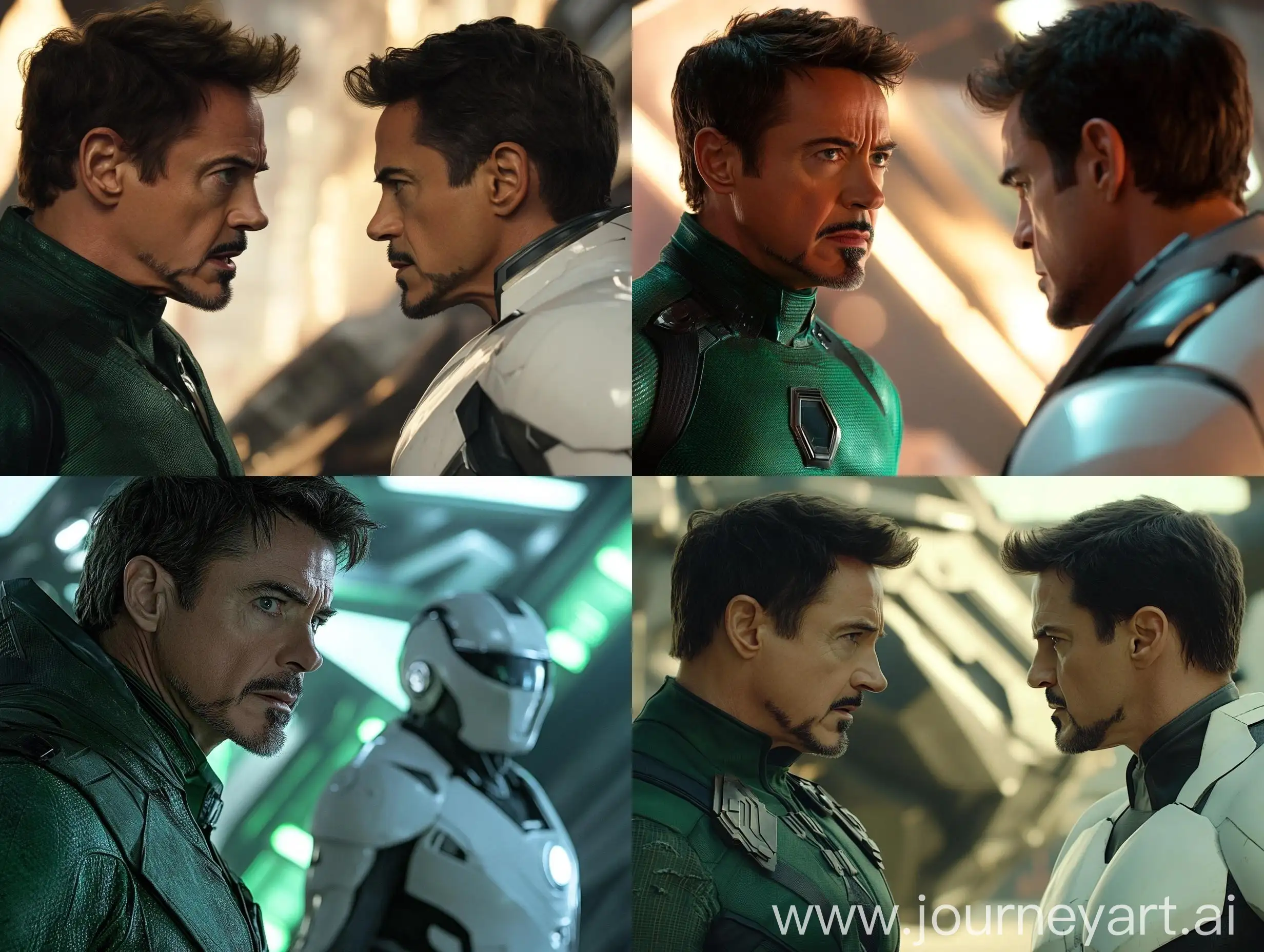 Tony-Stark-as-Dr-Doom-Confronts-Superior-Iron-Man-in-Vibrant-Starship-Scene