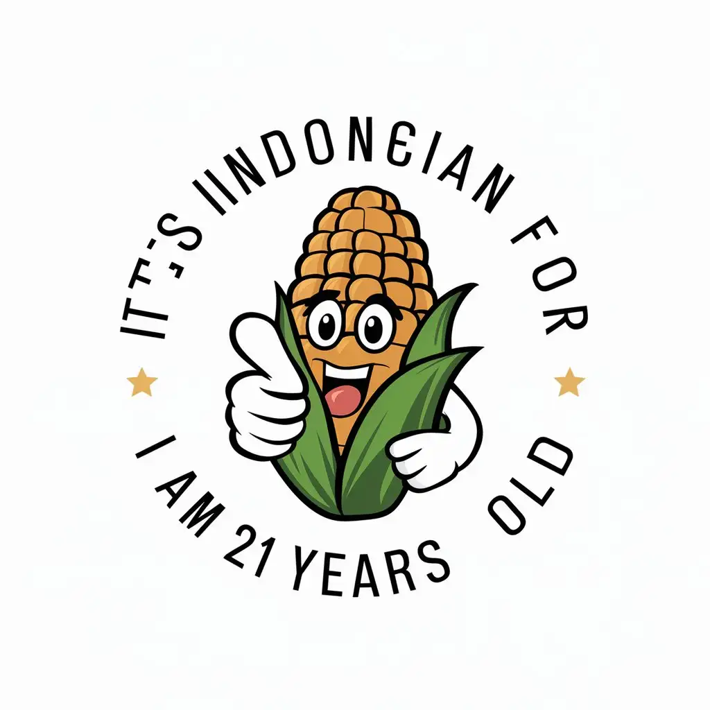 LOGO Design For Indonesian Restaurant Corn Character Thumbs Up Vector Logo