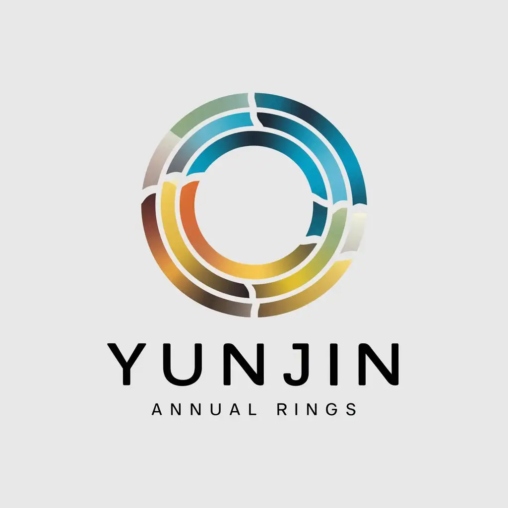 a vector logo design,with the text "Yunjin annual rings", main symbol:Yunjin Digitalization Solar Power,Minimalistic,be used in Technology industry,clear background