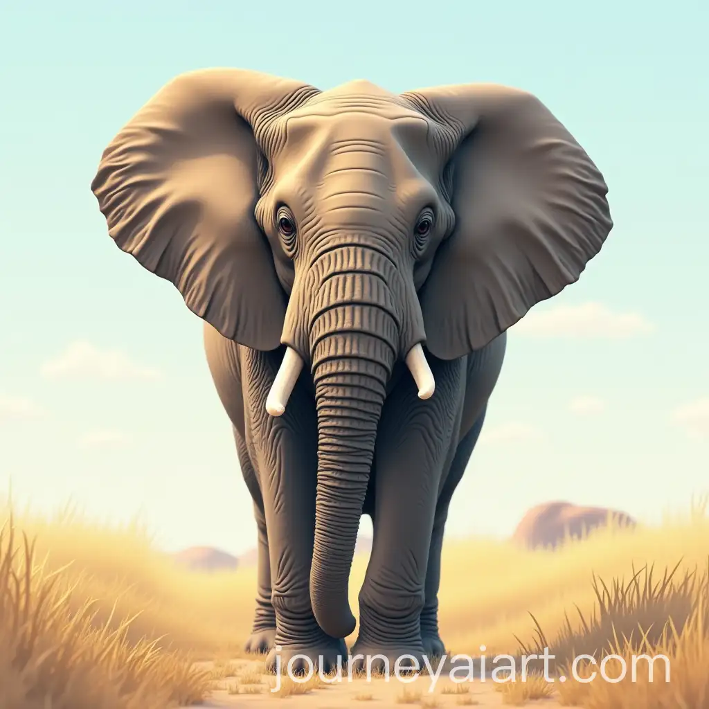 Realistic-Elephant-on-a-Clear-Background
