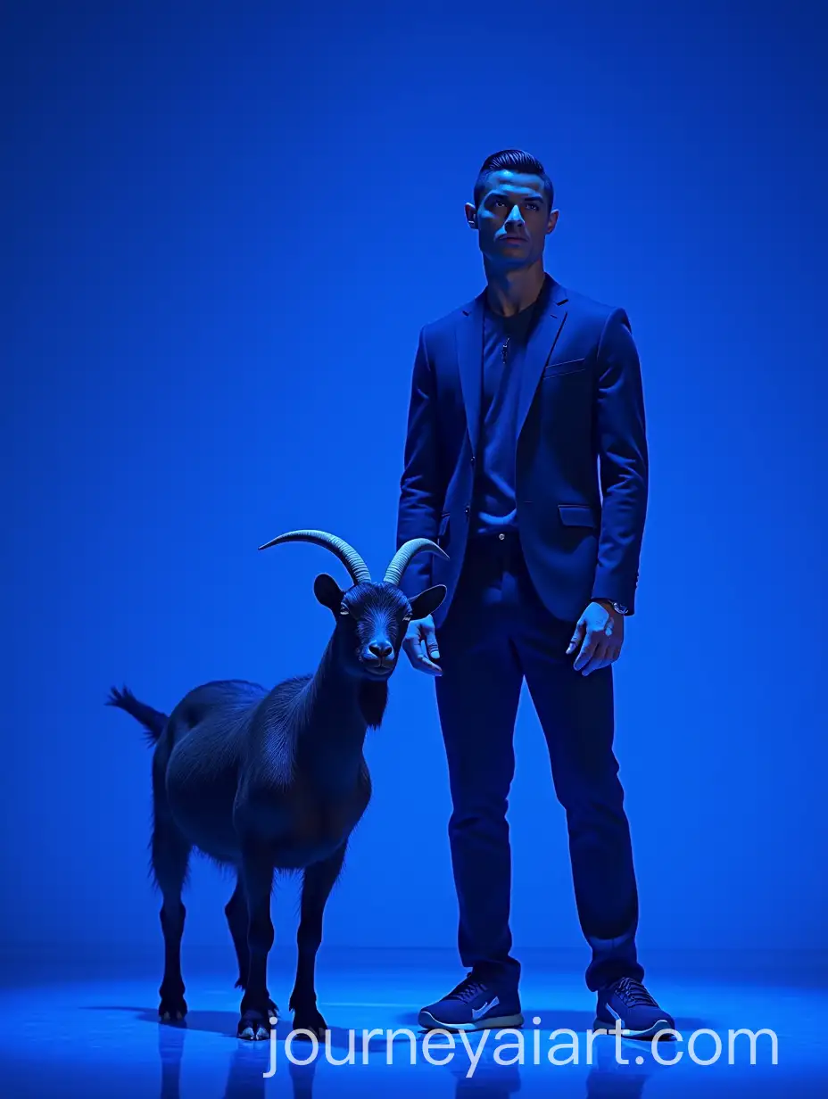 Cristiano-Ronaldo-and-Goat-on-NeonLit-Americas-Got-Talent-Stage