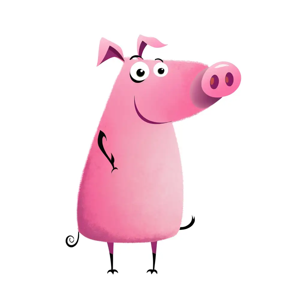 Cute Clip Art Pig with Playful Features