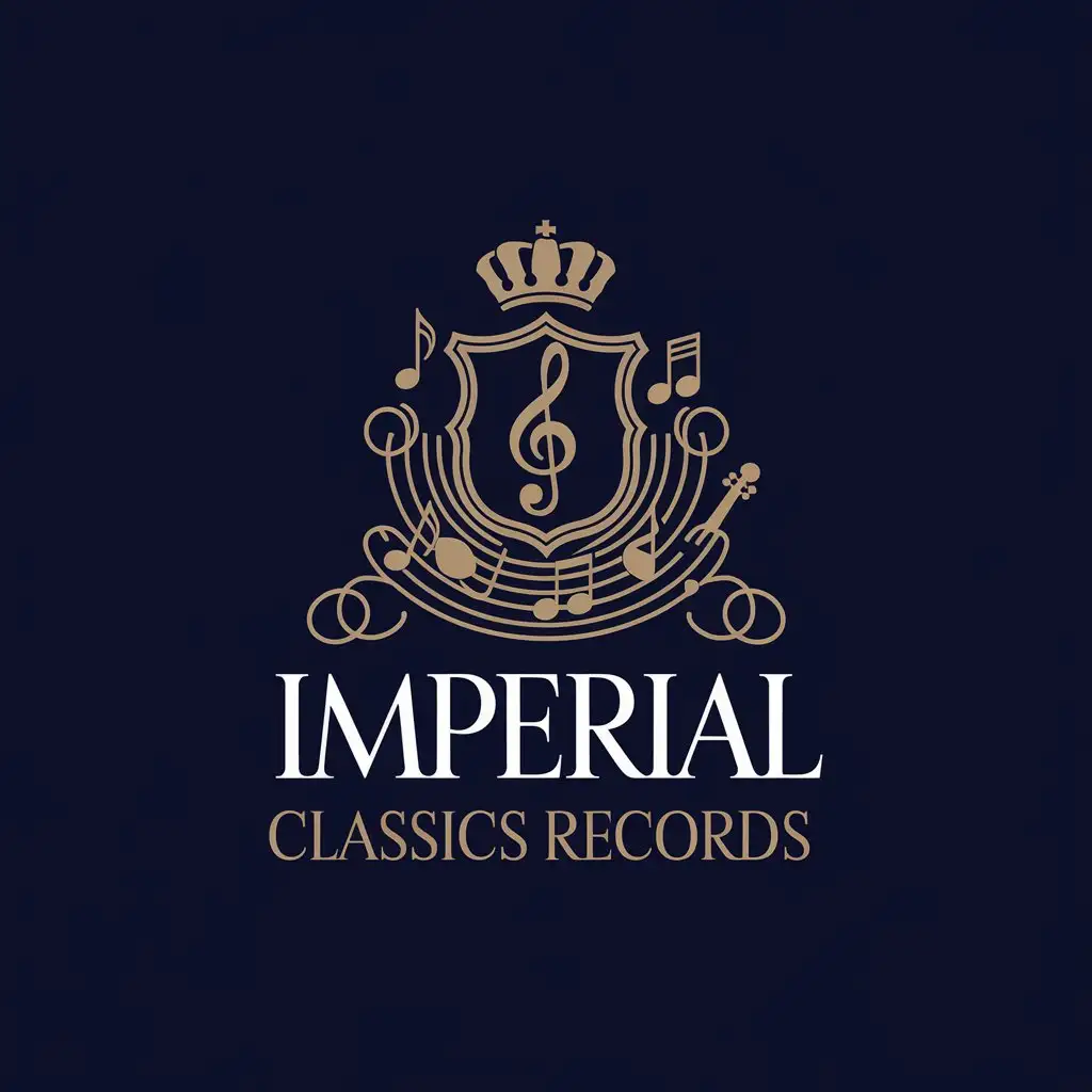 LOGO-Design-for-Imperial-Classics-Records-Royal-Musical-Elegance-with-Gold-and-Navy-Blue