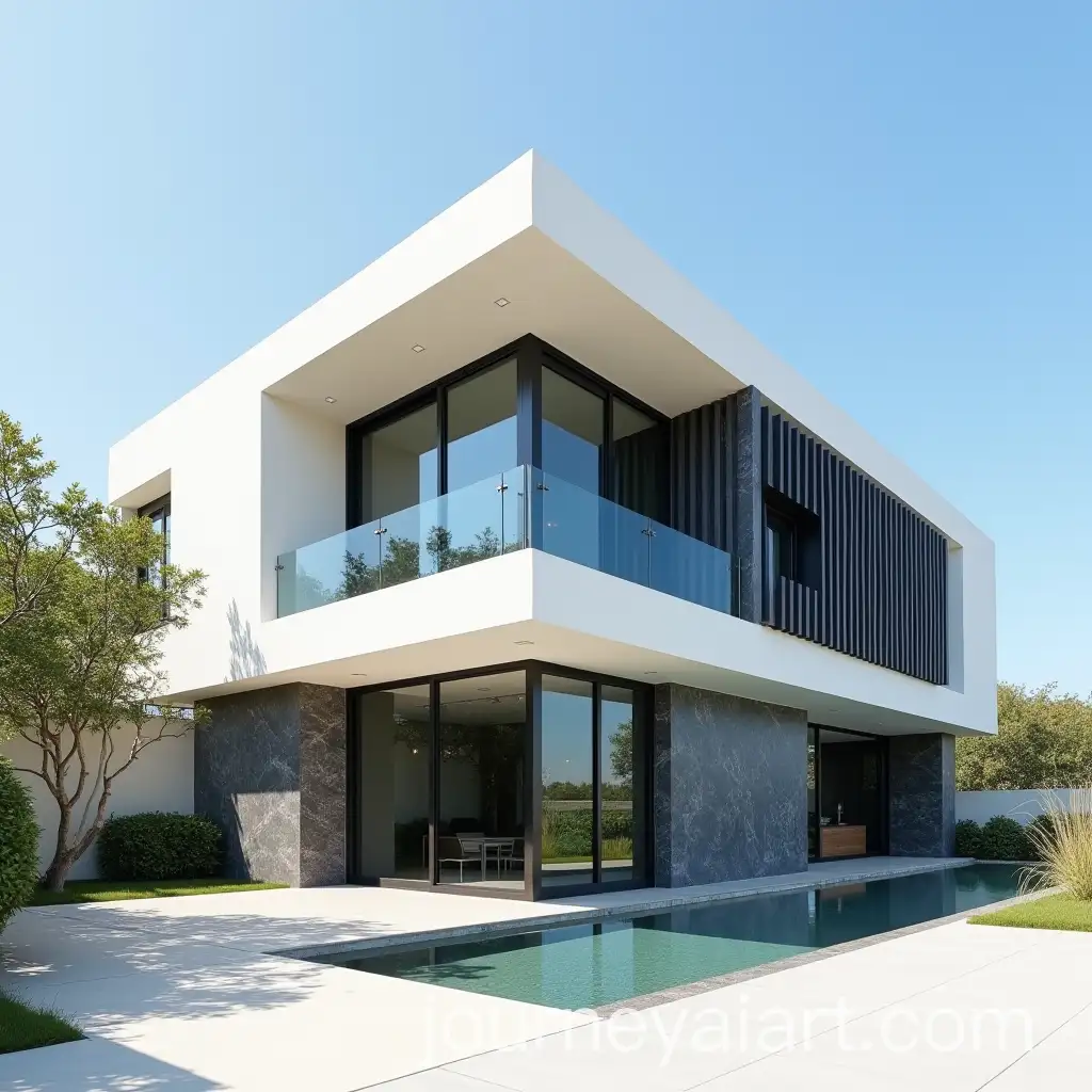 Modern-LuxuryAI-Image-Prompt-Expansion-Villa-with-Glass-Windows-and-Marble-Facade-Under-Bright-Sunlight