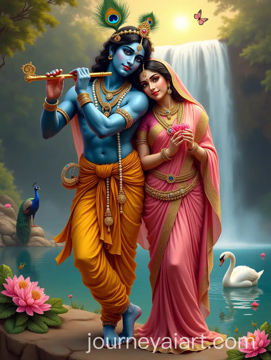 Radha-and-Krishna-in-a-Serene-Garden-with-Traditional-Indian-Attire-and-Rich-Oil-Painting-Style