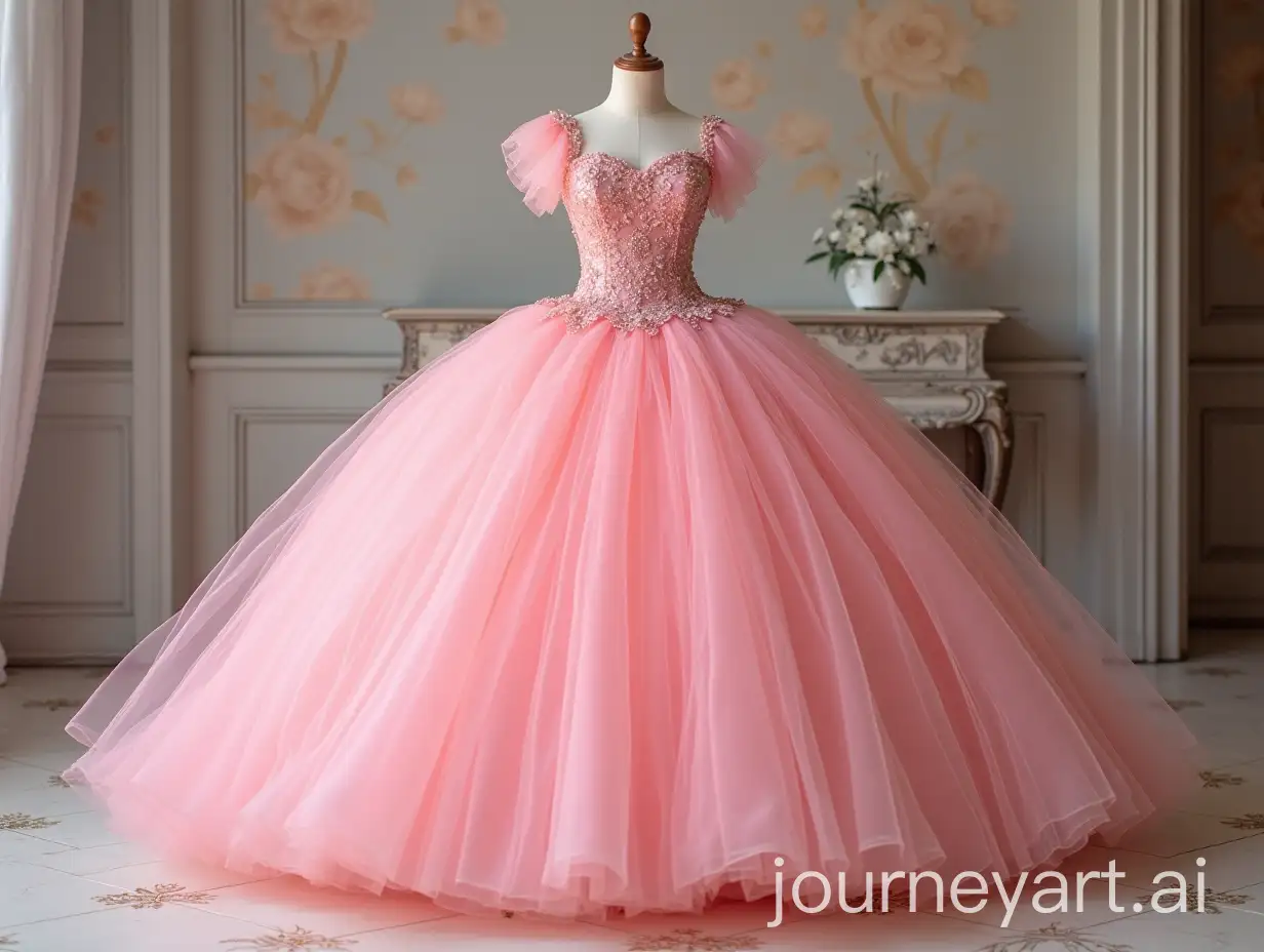 Elegant-Pink-Ball-Gown-with-Hoop-Skirt