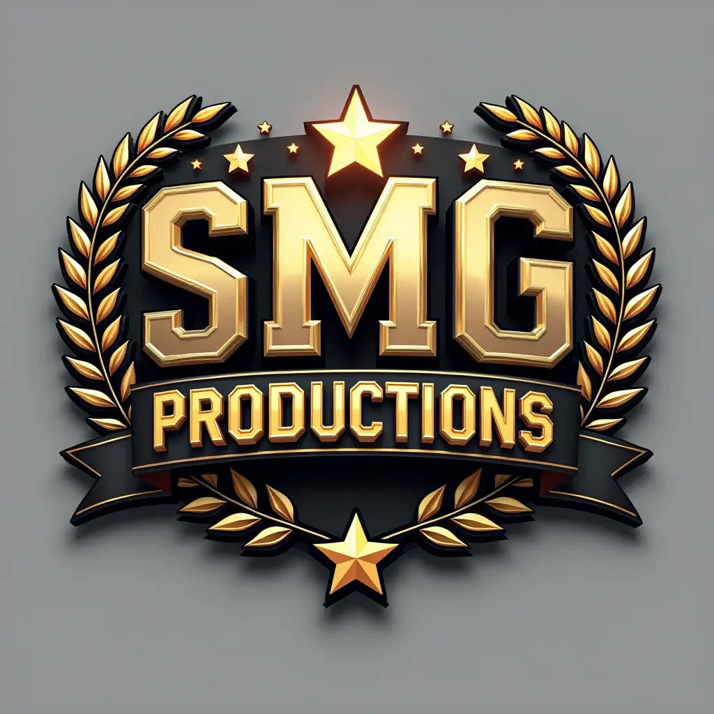 Championship-Typography-Logo-for-SMG-Productions-with-Laurel-Wreath-and-Trophy-Elements