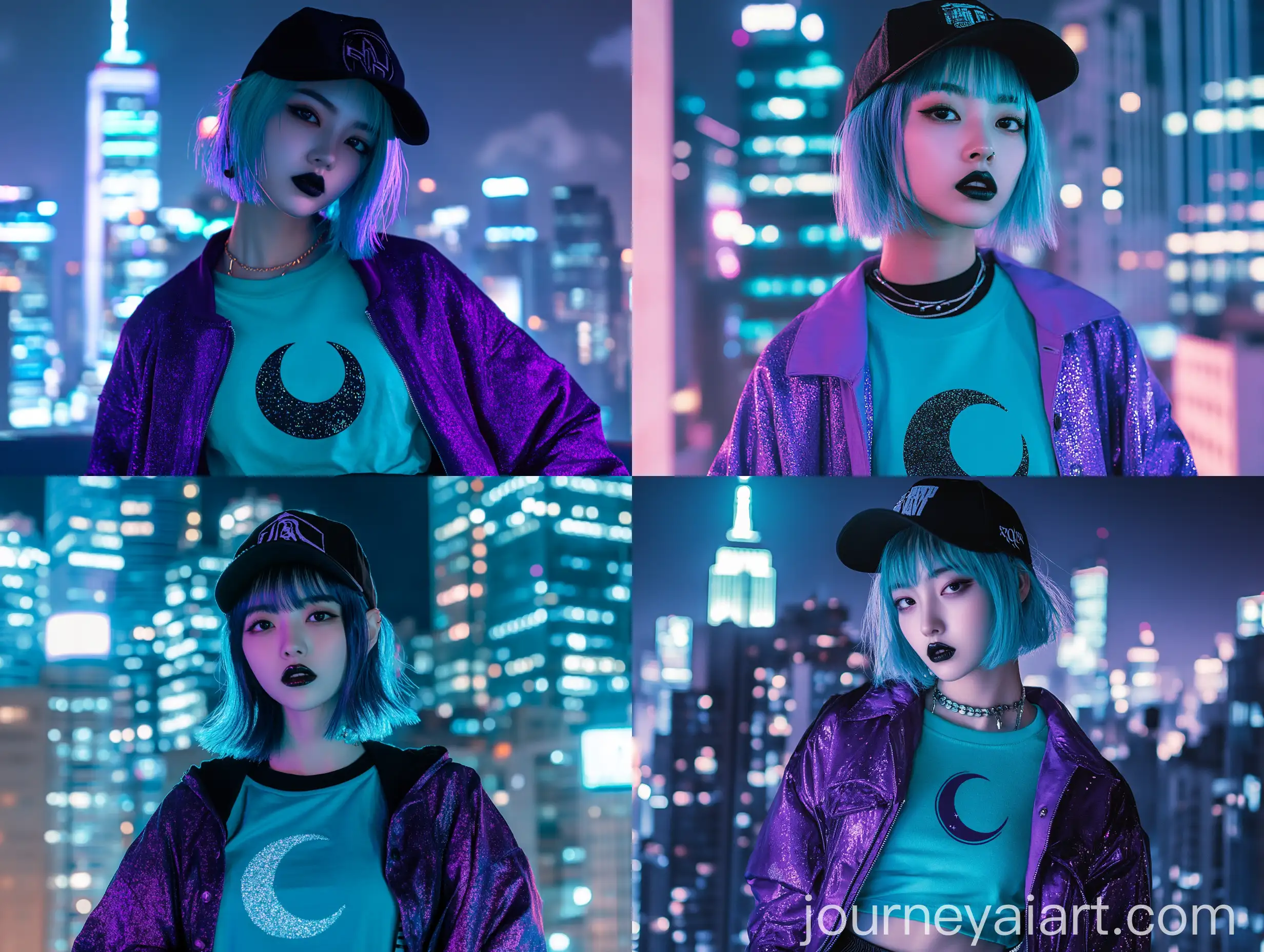 Cinematic-Poster-of-Korean-19YearOld-Girl-in-Manhattan-Night-Skyline