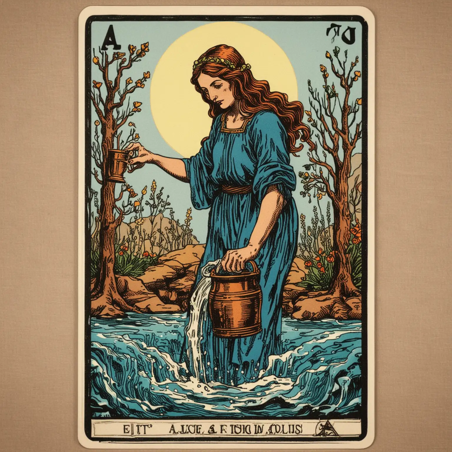 Aquarius: The eleventh sign of the zodiac, symbolized by a person pouring water from a pot. People born under this sign are said to be visionary, intellectual, and humanitarian personification as the seventh deadly sin lust. Tarot Card