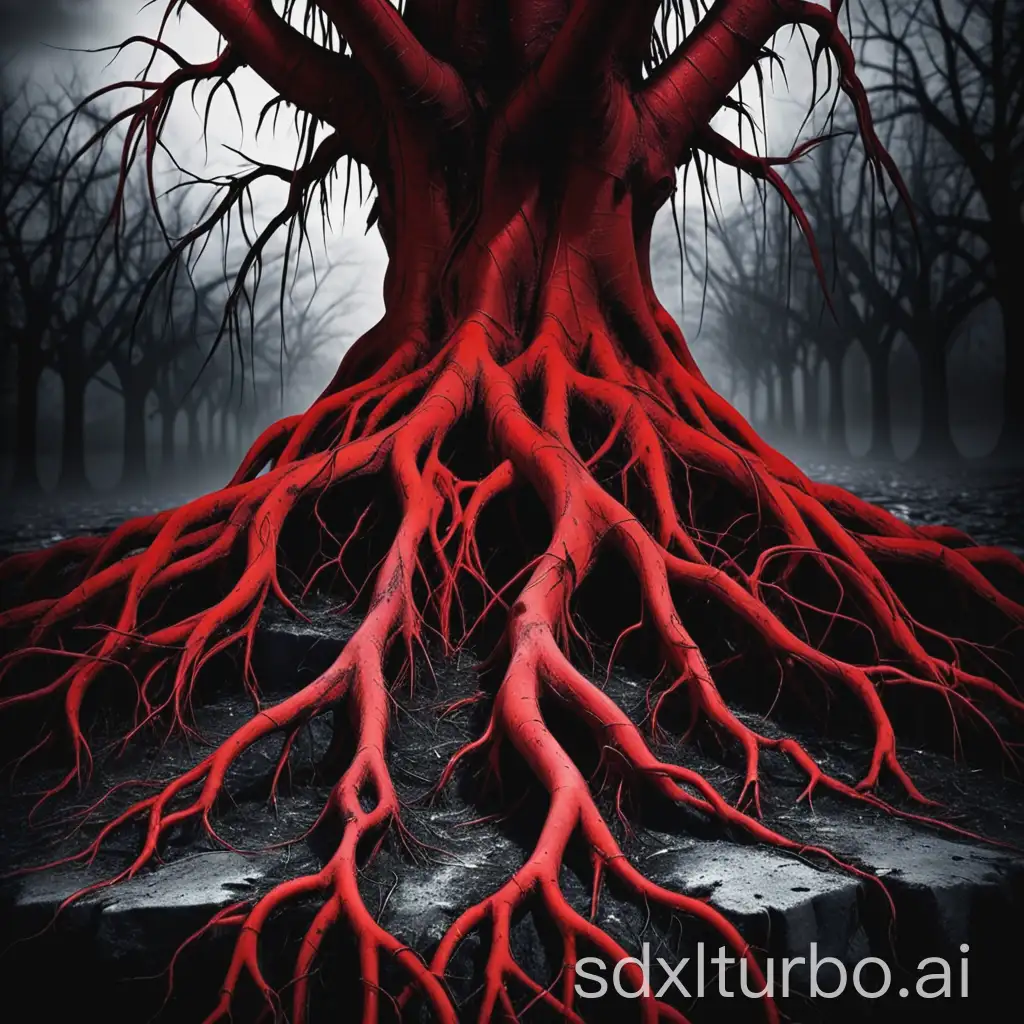 Gothic-Evil-Red-Roots-Against-Dark-Background