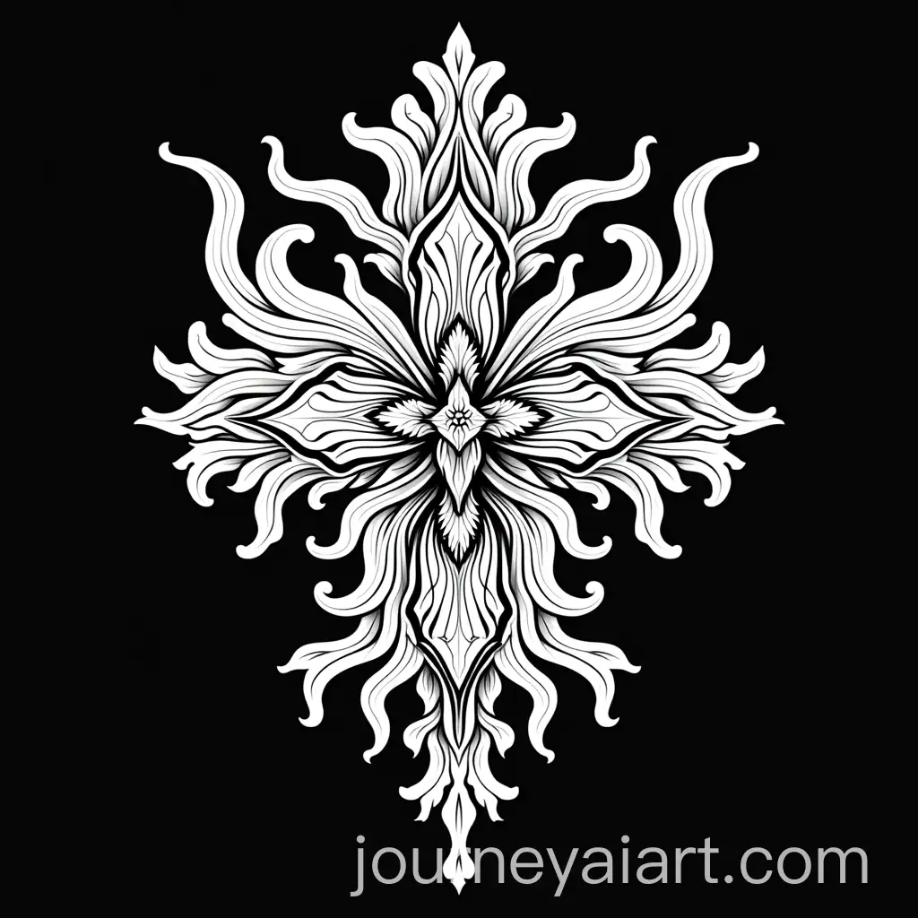 Black-and-White-Ornament-Tattoo-Coloring-Page-with-Clean-Lines