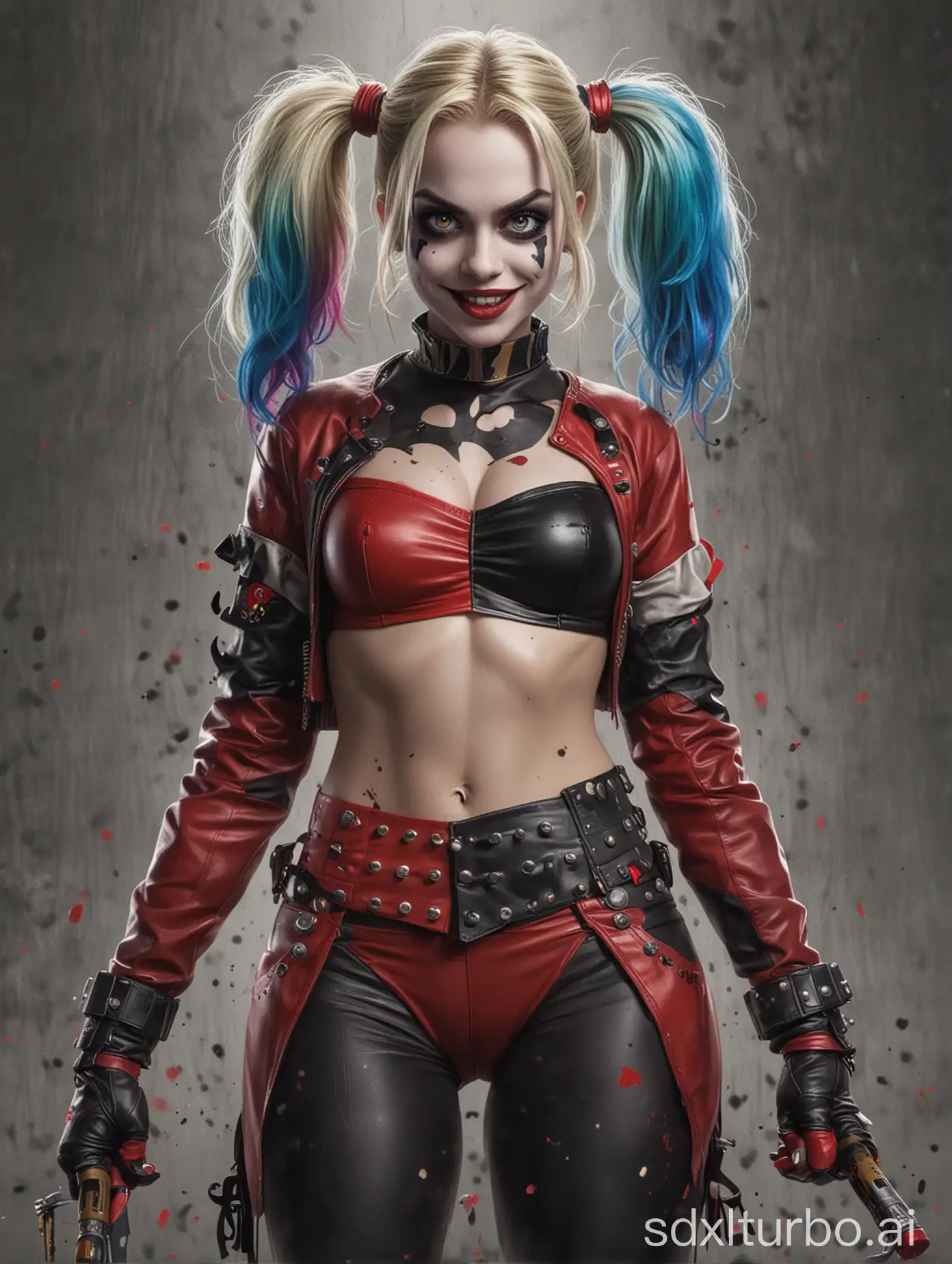 Colorful-Harley-Quinn-Cosplay-Costume-and-Makeup