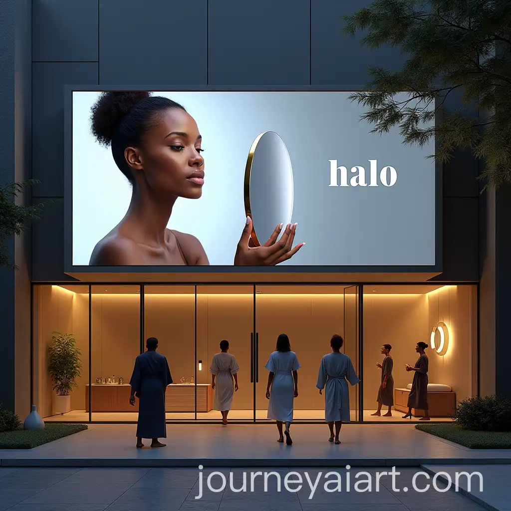 AIPowered-Digital-Billboard-Featuring-Halo-Skincare-at-Luxury-Wellness-Center