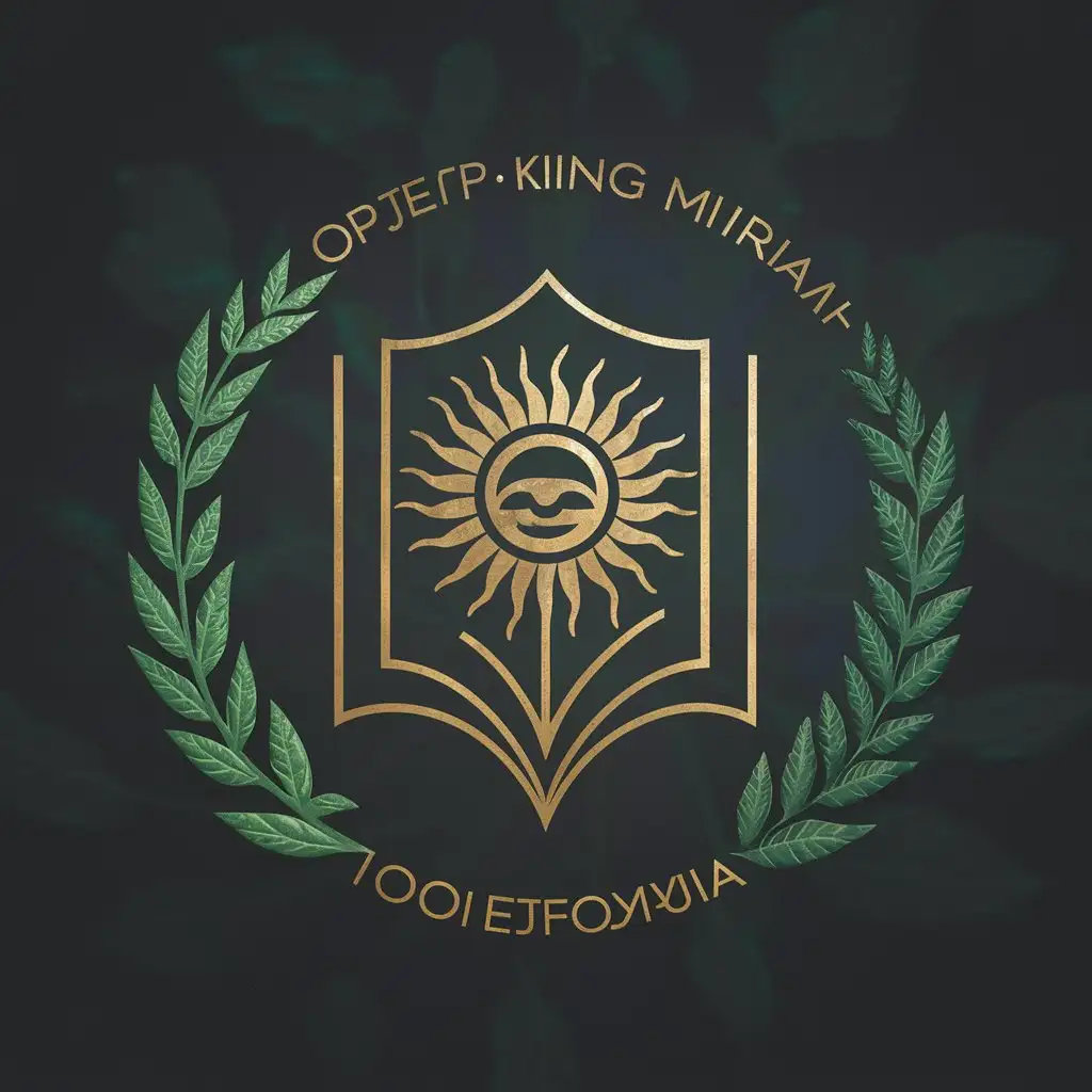 LOGO-Design-For-School-of-King-Mirian-Georgian-Symbolism-in-Green-Gold-and-Blue