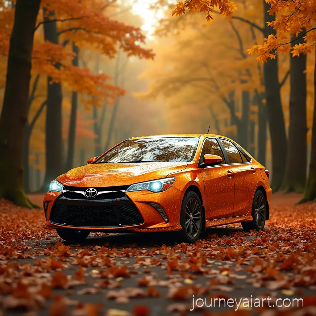 Toyota-CamryToyota-Camry-autumn-design-XV50-2012-in-Autumn-Forest-with-Creative-Leaf-Decorations