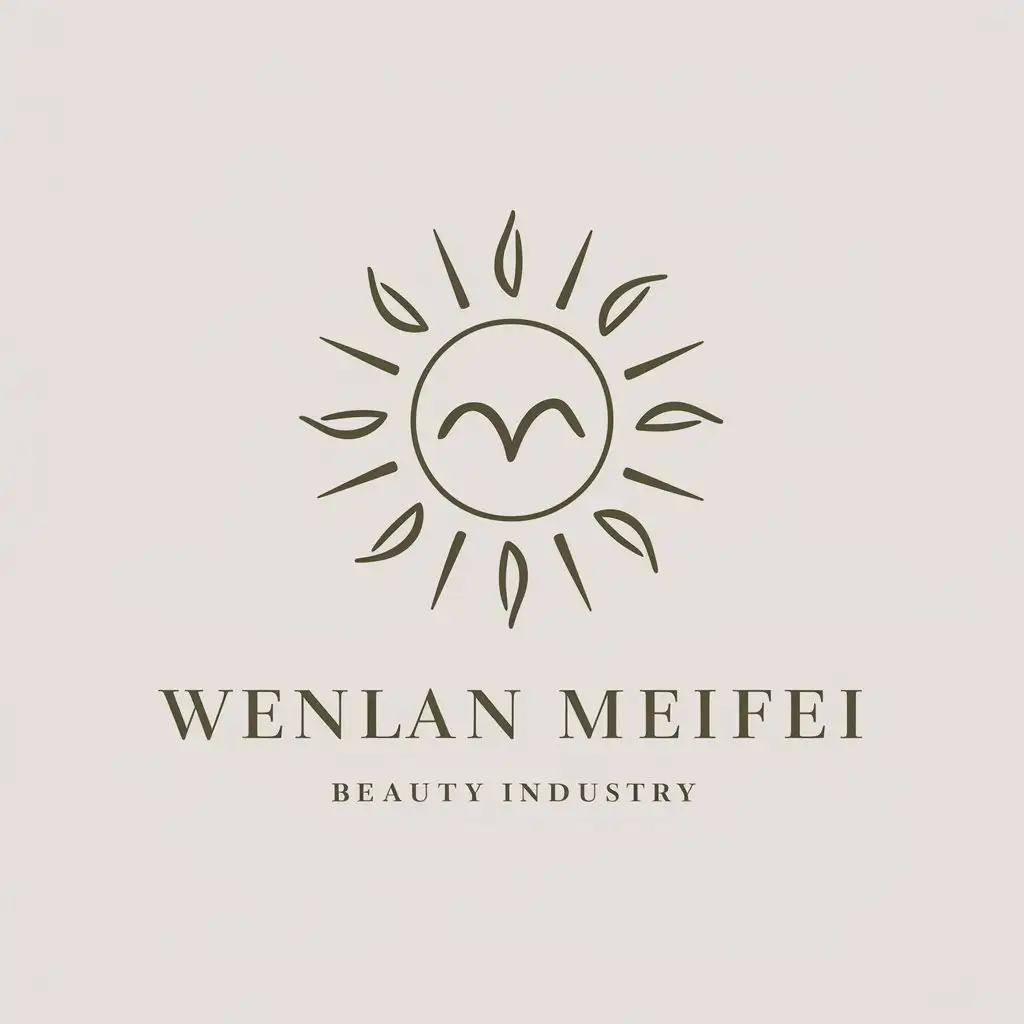 LOGO-Design-For-Wenlan-Meifei-Minimalistic-Sun-Symbol-for-Beauty-Industry