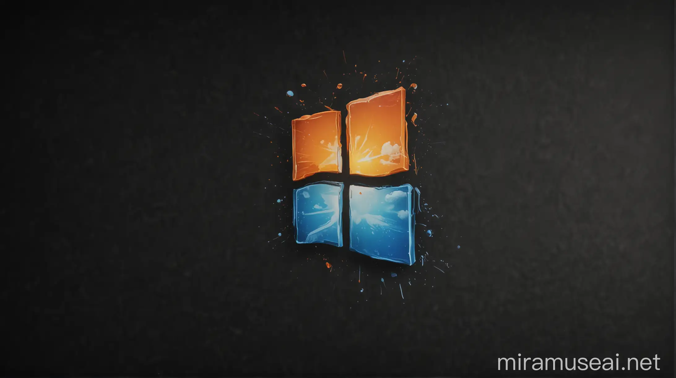 Realistic 3D Windows OS Logo on Black Background