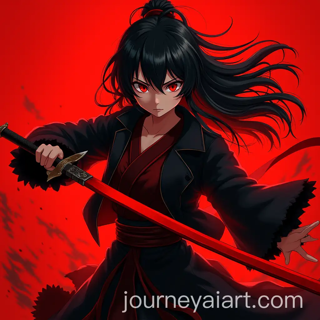 Intense-Anime-Character-in-Red-and-Black-Armor-Preparing-for-Battle