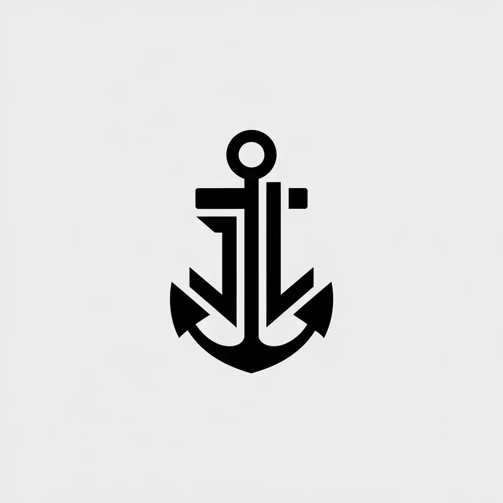 LOGO Design for JL Minimalistic Anchor Vector Design with Clear Background