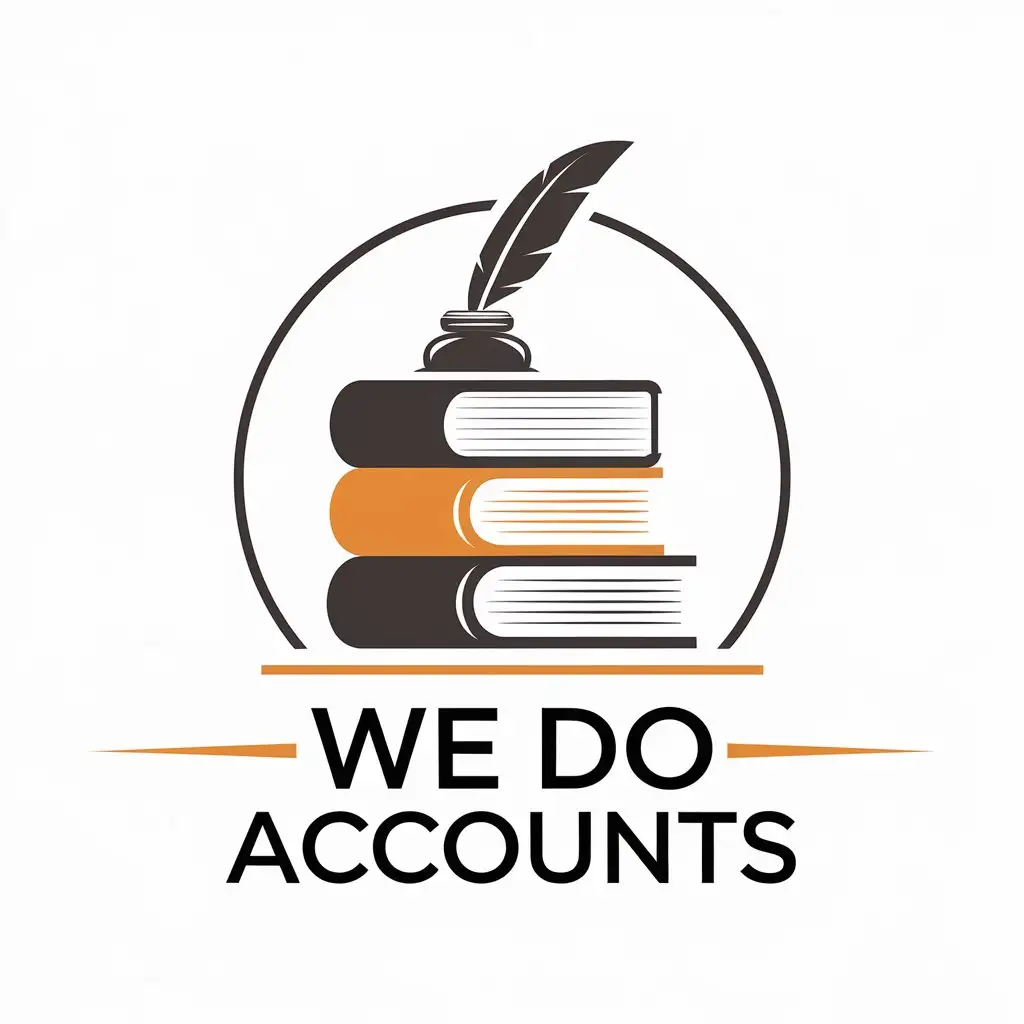 LOGO Design for We Do Accounts Vector Style with Accounting Symbol and Clear Background