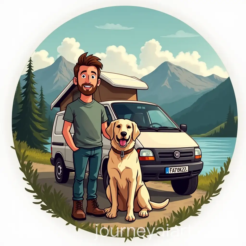 Sir-Enzo-and-the-Iron-Horse-Adventure-Logo-withLogo-Design-Request-Dog-Van-and-Mountains